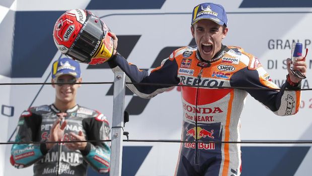 Marc Marquez berhasil meraih podium pertama MotoGP San Marino 2019. (