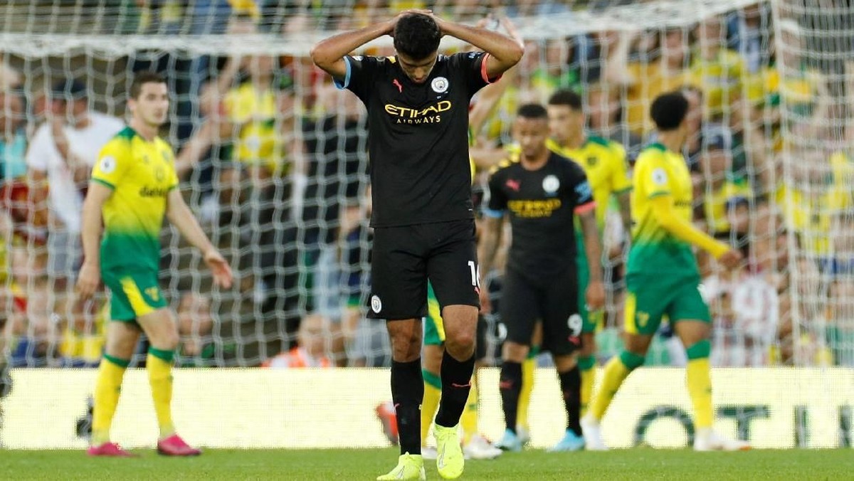 Manchester City kalah dari tim promosi, Norwich City, dalam lanjutan Liga Inggris (Foto: John Sibley/Action Images via Reuters)