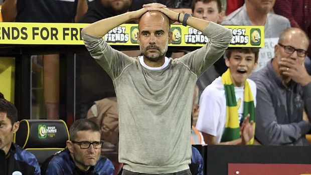 Sistem pencarian bakat skuat arahan Pep Guardiola diduga pernah diretas pihak Liverpool. (Joe Giddens/PA via AP)