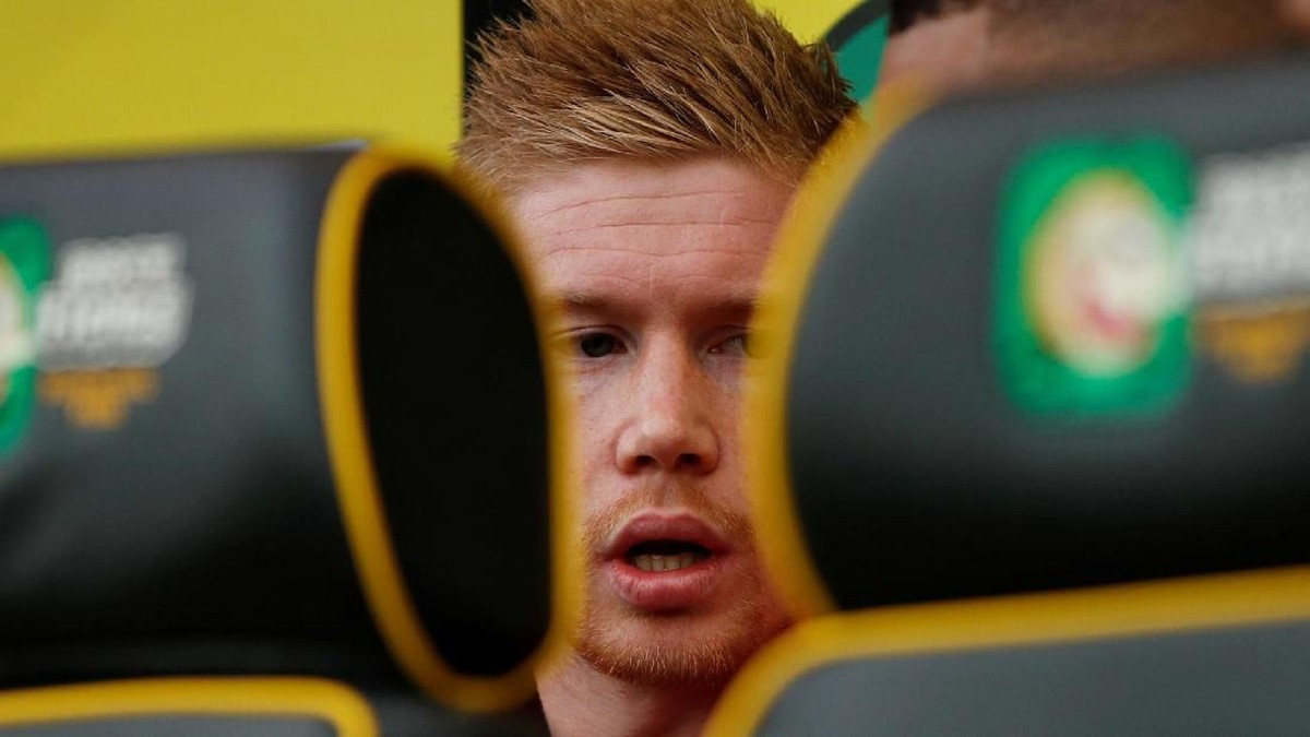 Gelandang Manchester City Kevin de Bruyne sedang bagus tapi malah dicadangkan lawan Norwich City. Foto: John Sibley / Reuters