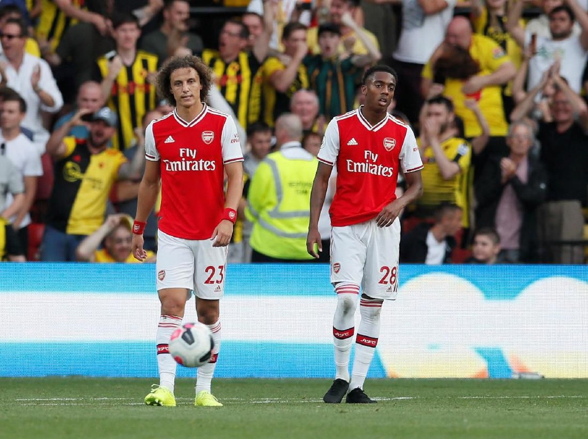 Pemain belakang Arsenal, David Luiz, mendapat sorotan usai Arsenal imbang 2-2- dengan Watford. (Foto: David Klein/Reuters)