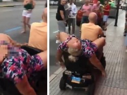 Turis Wanita Mabuk, Naik Skuternya Kayak Begini