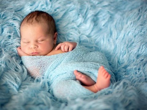 Portrait of sleeping newborn baby boy