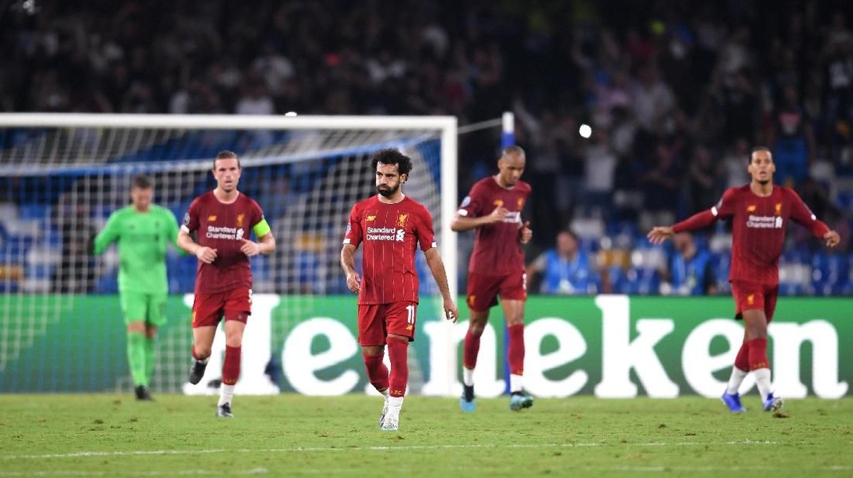 Liverpool kalah 0-2 dari Napoli di San Paolo. (Foto: Laurence Griffiths/Getty Images)