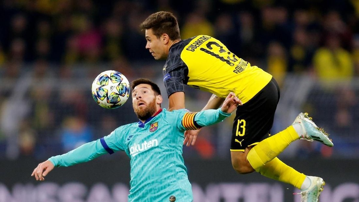 Lionel Messi tampil di laga Borussia Dortmund vs Barcelona. (Foto: Leon Kuegeler/Reuters)