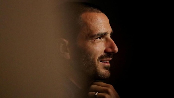 Soccer Football - Champions League - Juventus Press Conference - Wanda Metropolitano, Madrid, Spain - September 17, 2019  Juventus Leonardo Bonucci during the press conference  REUTERS/Sergio Perez