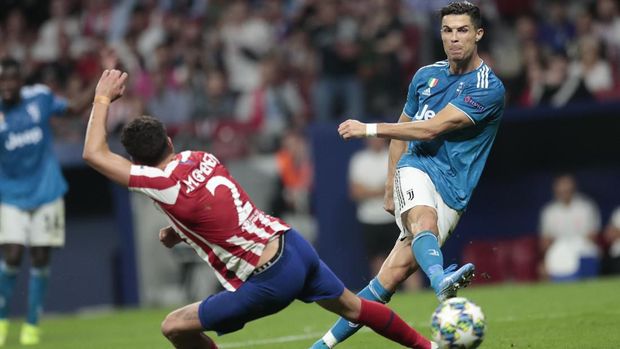 Cristiano Ronaldo gagal cetak gol ke gawang Atletico.