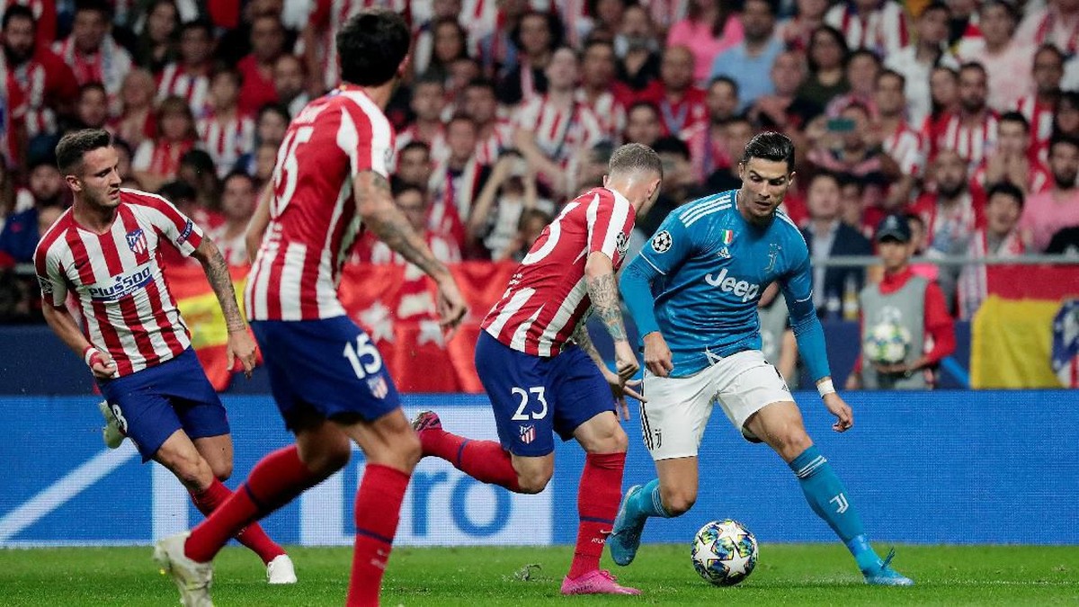 Atletico Madrid vs Juventus 0-0 di babak pertama. (Foto: Susana Vera/Reuters)