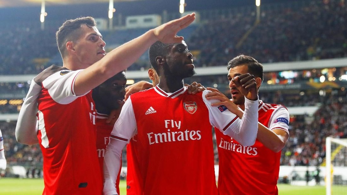 Arsenal menang 3-0 di markas Eintracht Frankfurt (Foto: REUTERS/Kai Pfaffenbach)