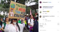Reza Rahadian dalam banner protes iklim 