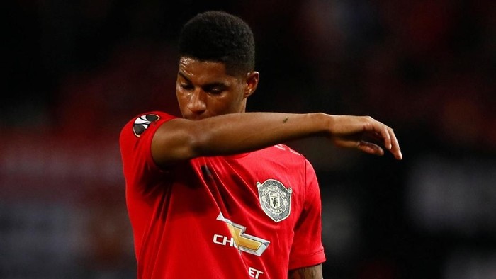 Soccer Football - Europa League - Group L - Manchester United v Astana - Old Trafford, Manchester, Britain - September 19, 2019  Manchester Uniteds Marcus Rashford at the end of the first half  Action Images via Reuters/Jason Cairnduff