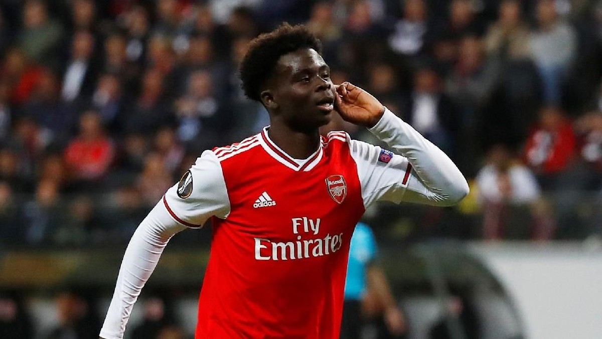 Winger muda Arsenal Bukayo Saka. (Foto: REUTERS/Kai Pfaffenbach)