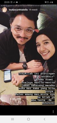 Unggahan Laudya Cynthia Bella di Instagram Story