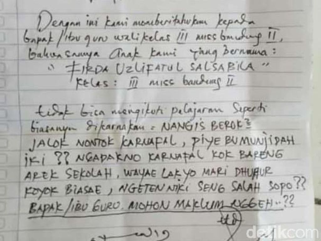 Kepsek MI di Jombang Akui Ada Surat Izin Nonton Karnaval yang Viral Kepsek MI di Jombang Akui Ada Surat Izin Nonton Karnaval yang Viral