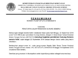 Hutan Gunung Semeru Kebakaran Lagi, Pendakian Ditutup Total