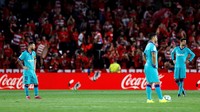 Hasil ini membuat Barcelona masih berkutat di papan tengah. Blaugrana ada di urutan ketujuh dengan tujuh poin. Reuters/Marcelo Del Pozo.