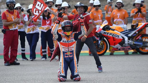 Marc Marquez bisa memastikan gelar juara di MotoGP Thailand 2019.