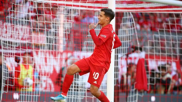 Philippe Coutinho mencetak gol perdananya bersama Bayern Munich. (Foto: Michael Dalder/REUTERS)