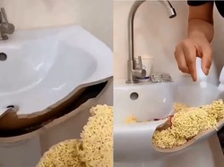 Mie Instan Viral, Diremuk Remaja hingga Untuk Tambal Wastafel