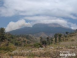 Asap Tebal Kebakaran Tampak Membubung di Lereng Gunung Sumbing