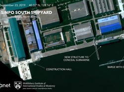 Citra Satelit Tunjukkan Korut Tutup-tutupi Peluncuran Kapal Selam Baru