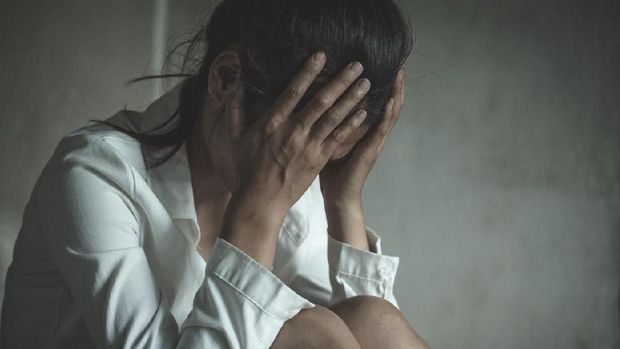 Ilustrasi wanita mengalami stres dan depresi