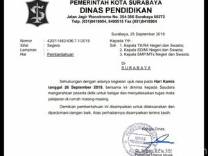 Ada Demo Mahasiswa Besar-besaran Besok, Siswa di Surabaya Diliburkan