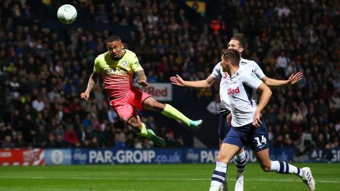 Manchester City menang 3-0 atas Preston North End di babak ketiga Piala Liga Inggris (Foto: Alex Livesey/Getty Images)