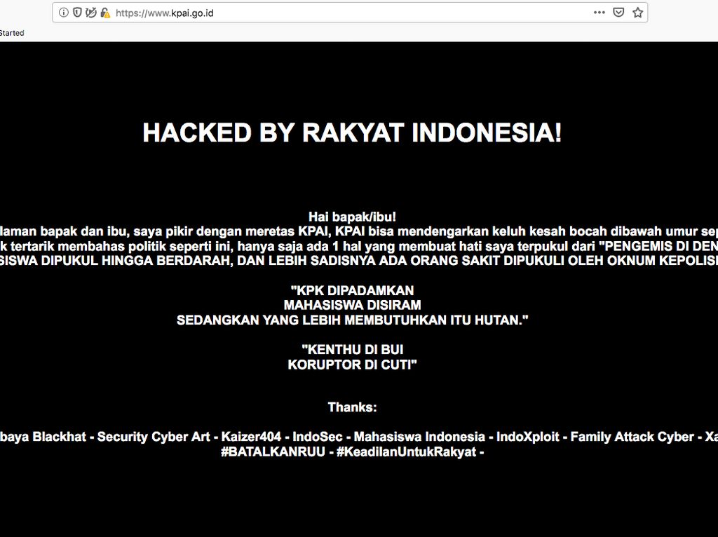 Situs KPAI Diretas, Pengaduan Online Jadi Terganggu Situs KPAI Diretas, Pengaduan Online Jadi Terganggu