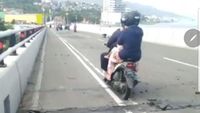 Penampakan Jembatan Merah Putih Usai Gempa di Ambon