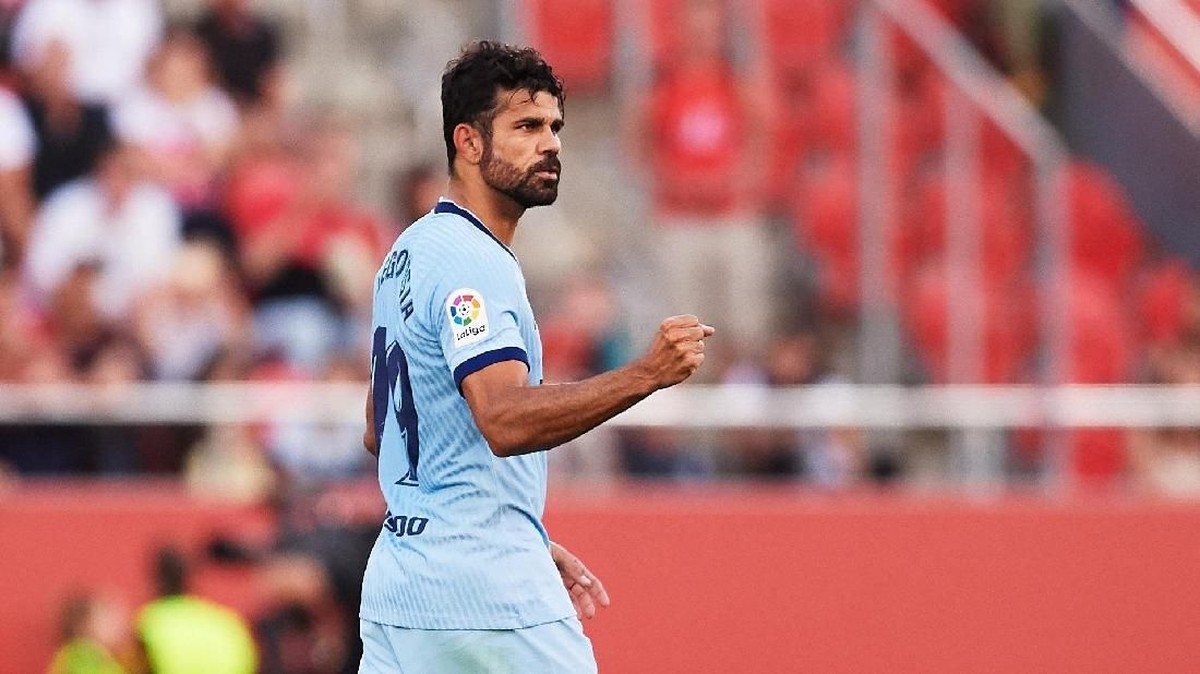 Striker Atletico Madrid Diego Costa mengakhiri puasa gol selama enam bulan dengan gol ke gawang Mallorca. Foto: Alex Caparros / Getty Images