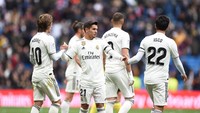 Meski awalnya tersendat, Real Madrid belum terkalahkan sejauh ini. Tiga kemenangan dan tiga hasil imbang mengantar El Real duduk di puncak klasemen Liga Spanyol. (Denis Doyle/Getty Images)