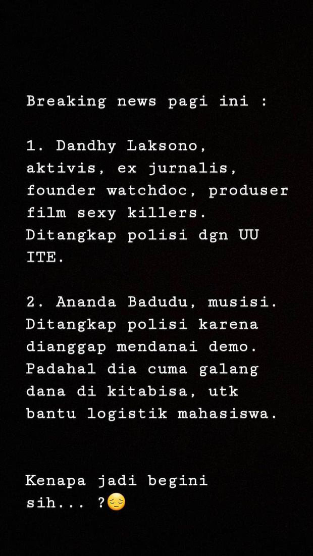 Insta Story Dian Sastrowardoyo