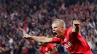 Sebelumnya, debut cemerlang juga dibuat Haaland ketika tampil di Liga Champions bersama RB Salzburg. Foto: REUTERS/Leonhard Foeger