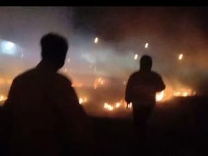 Video Penampakan Kebakaran Lahan di Area Bandara Kertajati