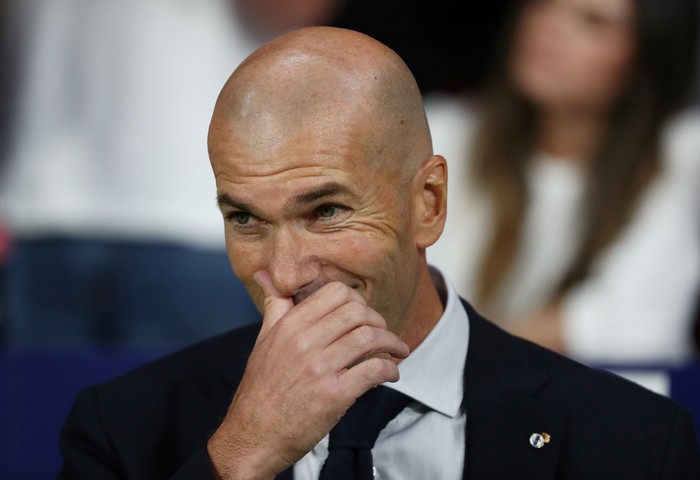 Soccer Football - La Liga Santander - Atletico Madrid v Real Madrid - Wanda Metropolitano, Madrid, Spain - September 28, 2019   Real Madrid coach Zinedine Zidane before the match    REUTERS/Sergio Perez