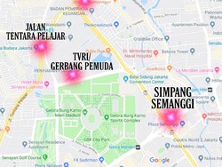 Ini Peta Titik Demo Ricuh di Sekitar DPR Malam Ini