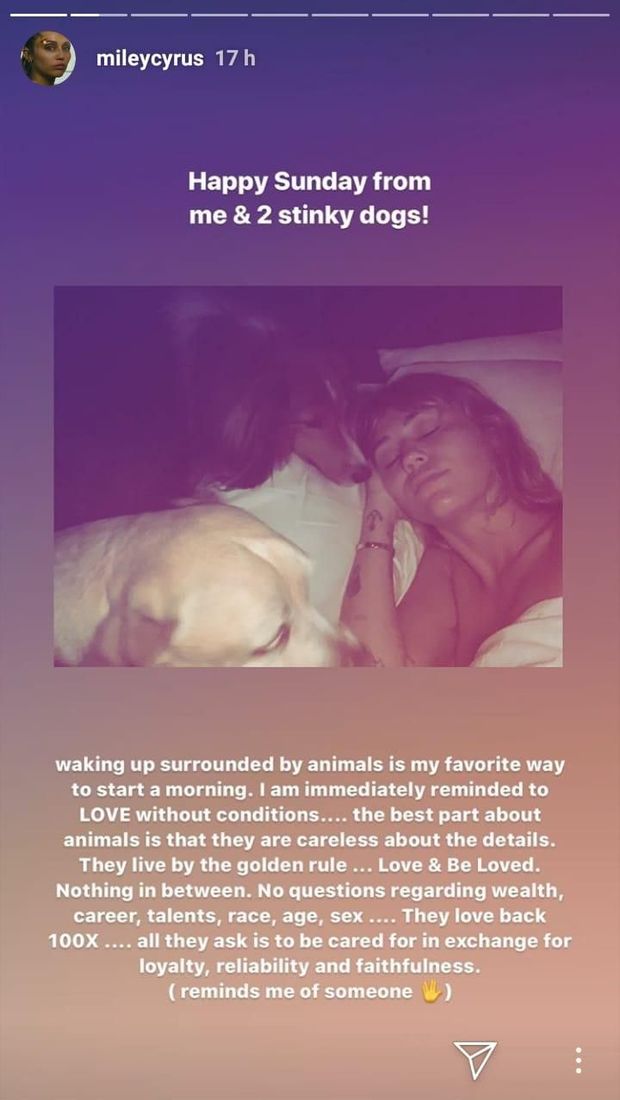 Insta Story Miley Cyrus