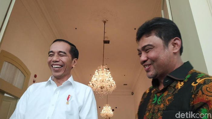 Jokowi bertemu Said Iqbal di istana (Dika-detikcom)