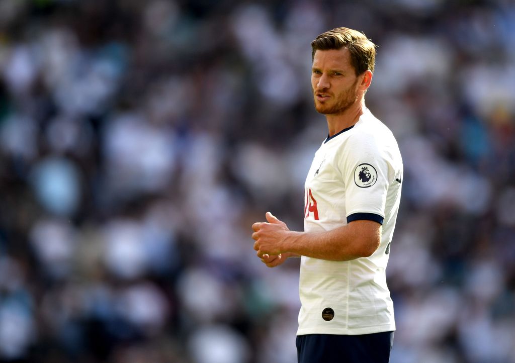 LONDON, ENGLAND - SEPTEMBER 14: Jan Vertonghen of Tottenham Hotspur looks on during the Premier League match between Tottenham Hotspur and Crystal Palace at Tottenham Hotspur Stadium on September 14, 2019 in London, United Kingdom. (Photo by Paul Gilham/Getty Images)
