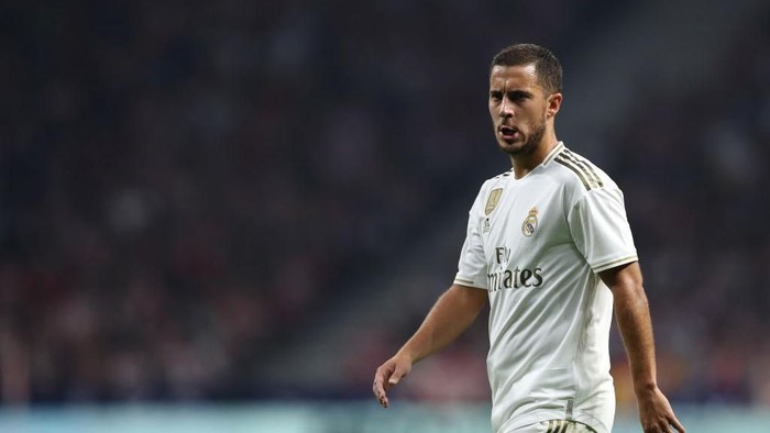 MADRID, SPAIN - SEPTEMBER 28: Eden Hazard of Real Madrid in action during the Liga match between Club Atletico de Madrid and Real Madrid CF at Wanda Metropolitano on September 28, 2019 in Madrid, Spain. (Photo by Angel Martinez/Getty Images)