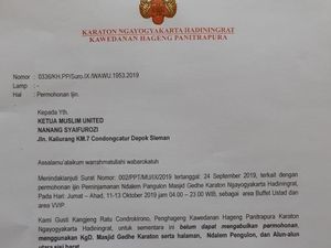 Surat soal Izin Muslim United Pakai Masjid Gedhe Viral, Ini Kata Keraton Yogya Surat soal Izin Muslim United Pakai Masjid Gedhe Viral, Ini Kata Keraton Yogya