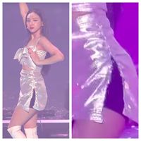 Penampilan Nayeon TWICE yang memperlihatkan roknya robek.