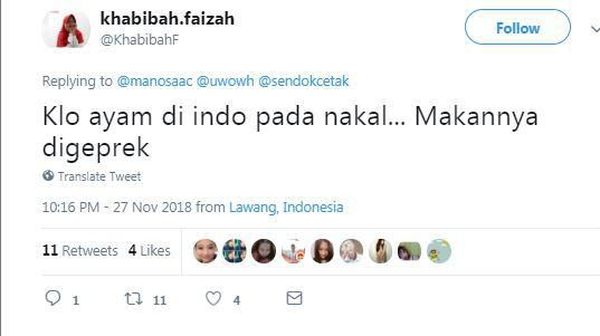 Cuitan Kocak Asal Usul Nama Masakan Ayam yang Bikin Geleng Kepala