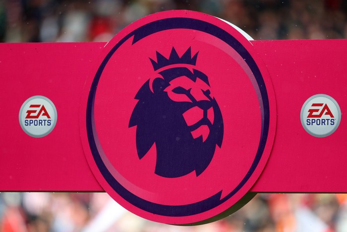 SHEFFIELD, ENGLAND - SEPTEMBER 28: The Premier League logo on display ahead of the Premier League match between Sheffield United and Liverpool FC at Bramall Lane on September 28, 2019 in Sheffield, United Kingdom. (Photo by Catherine Ivill/Getty Images)