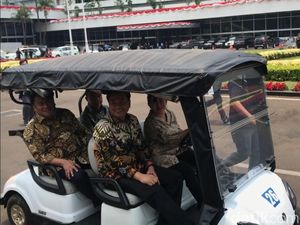 Nyetir Mobil Golf, Puan Sidak Gedung DPR Bareng 3 Pimpinan
