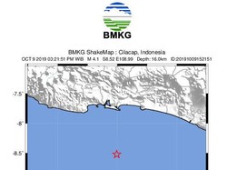Warga di Cilacap Rasakan Getaran Gempa M 4,1