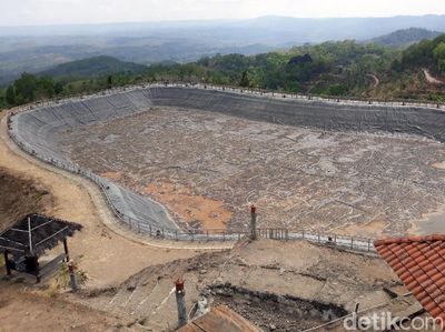 Embung Nglanggeran di Gunung Kidul Kekeringan Imbas Kemarau