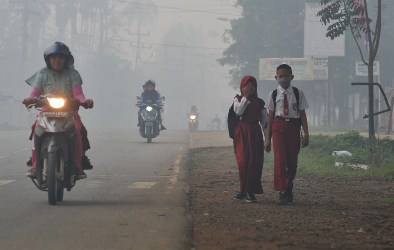 Hari Ke-10 Pemadaman Kebakaran Lahan Gambut di Riau