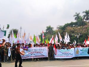 Ada Demo Massa Petani, Lalin di Patung Kuda ke Arah Istana Ditutup